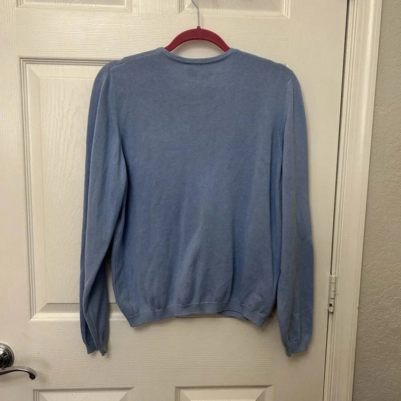 . Lilly Pulitzer Blue Purple White Label Long Sleeve Button Down Blue Card… - Picture 2 of 3